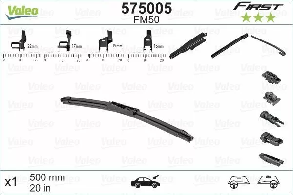 VALEO (575005) Wischerblätter Scheibenwischer Wischblatt für AUDI SEAT VW