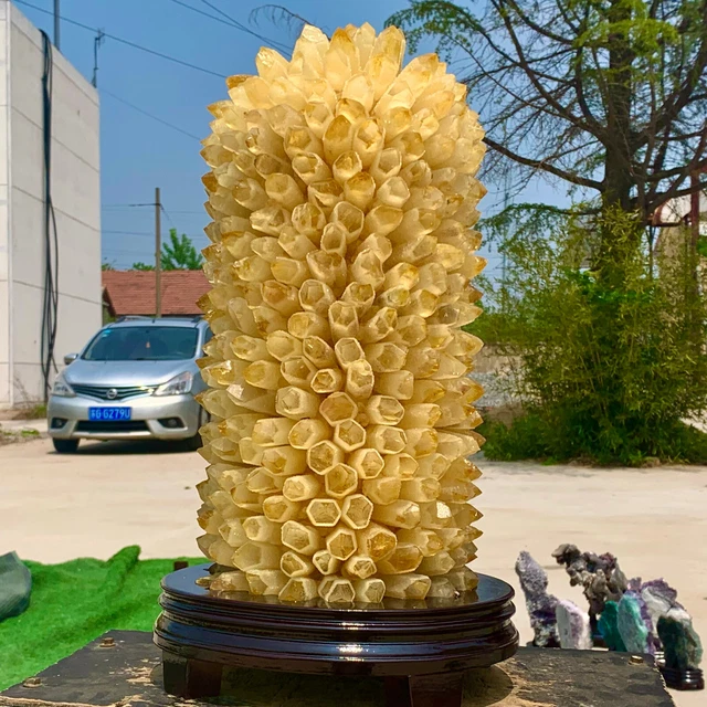 20.68LB A+++New Yellow Phantom Quartz Crystal Cluster Mineral Specimen Healin
