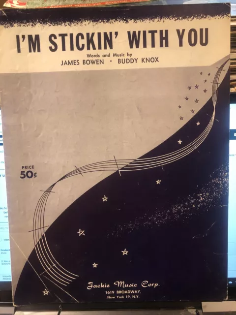 ‘57 Teener Pop Sheet Music BUDDY KNOX singing STICKING WITH YOU