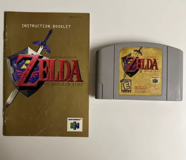 Authentic N64 Legend of Zelda Ocarina of Time (Nintendo 64, 1998) Game & Manual