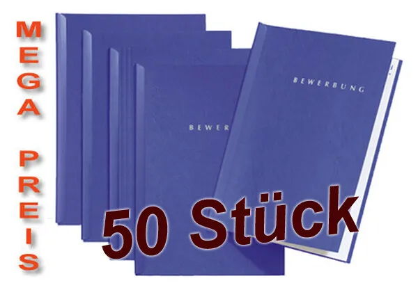 50 blaue Bewerbungsmappen von PAGNA Typ START - 2-teilige - NEUWARE / 50 Stück