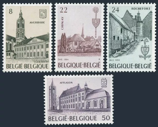 Belgium 1178-1181,MNH.Mi 2198-2201. Churches 1984.Affligem Abbey,Averbode,Chimay