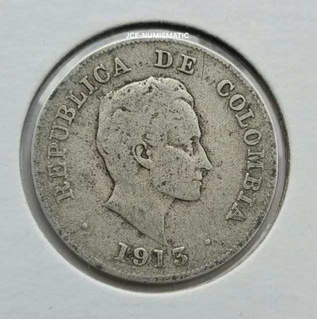 1913 - 20 Centavos Colombia Coin -  Silver  0.900 - Km# 197 - Very Good Year!!!