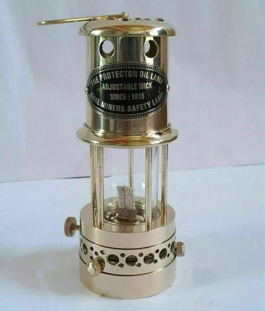 Antique Nautical Brass Minor Lamp Vintage Maritime Ship Boat Oil Lantern 9''.