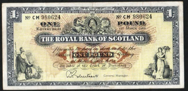 Scotland The royal Bank, One Pound 1966