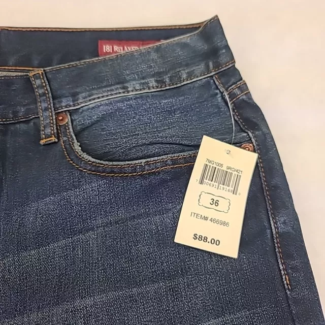 LUCKY BRAND JEANS Mens 36x34 Blue 181 Relaxed Straight Fit Stretch ...
