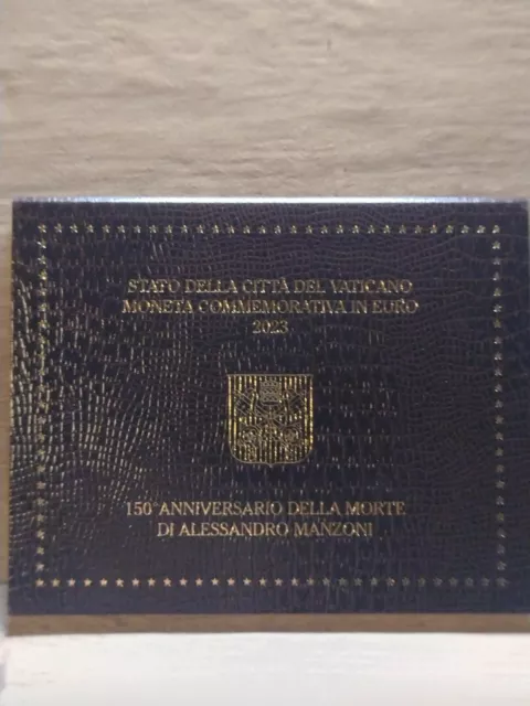 2 Euro Commemorativo Vaticano 2023 150° Ann. Della Morte Di A.Manzoni  In Folder