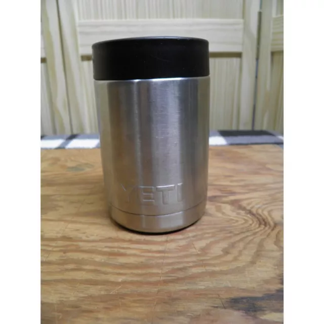 YETI RAMBLER Silver Colster 12 oz. Can Beer Soda Cooler Koozie STAINLESS STEEL