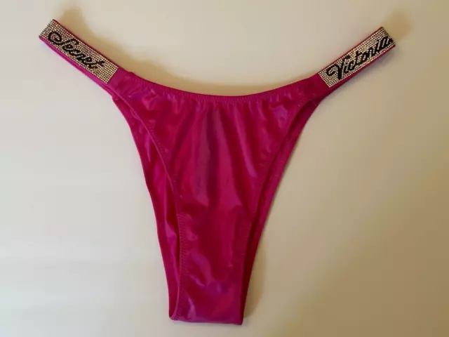 Victorias Secret SHINE Strap Very Sexy Bra Brazilian Panty Set in Red 34D/SM