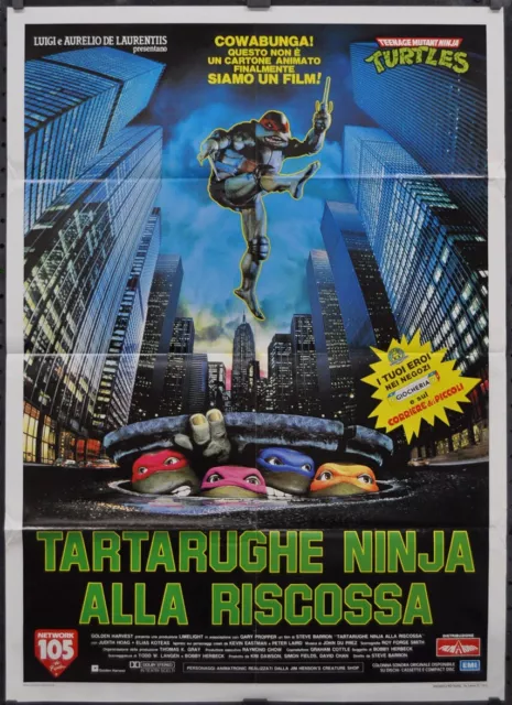 1990 Teenage Mutant Ninja Turtles Orig. 39X55 Italy Film Poster Judith Hoag