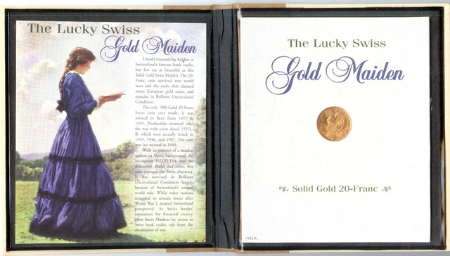 THE LUCKY SWISS Maiden French 20 Twenty Franc Gold Coin 1897-1949