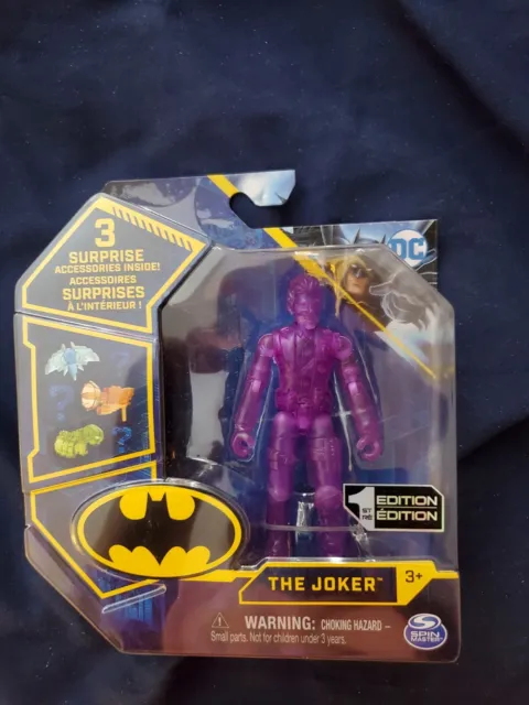 Spin Master THE JOKER Clear Purple Chase Super Rare 4" 2020 Batman New Tech DC