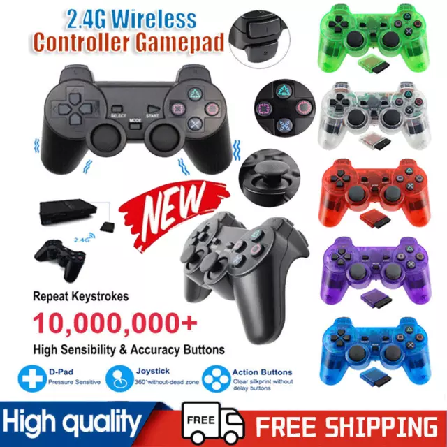 Controller di gioco wireless gamepad doppia vibrazione per PlayStation 2 PS2 TV box regalo 3