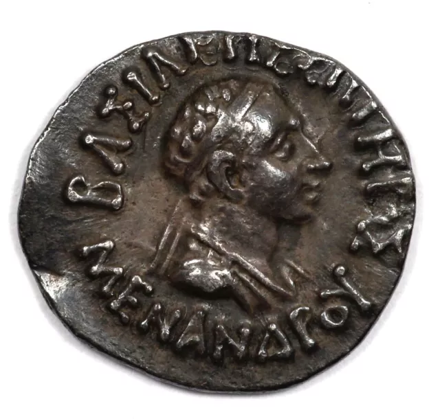 165/55-130 BC Baktria Indo Greek Menander I AR Silver Drachm