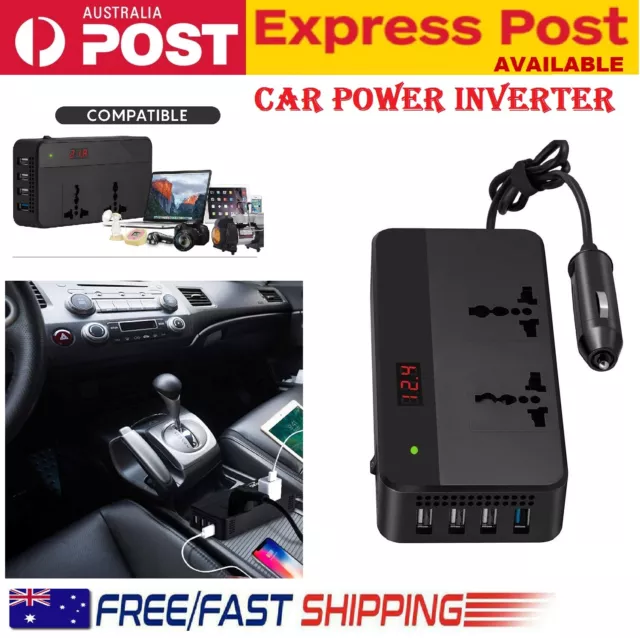 150W Car Power Inverter 4 USB 2 Port  Charger 12Vto AC 24V Car Power Converter