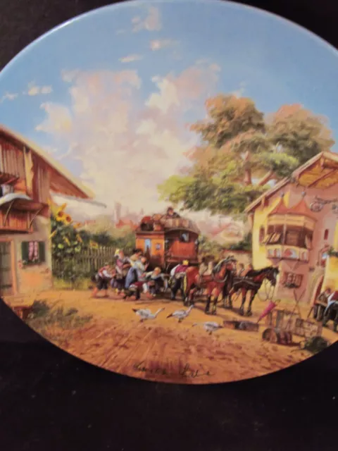 1986  Luckel's Idyllic Village Life ARRIVAL OF THE STAGECOACH  Ltd Ed Plate