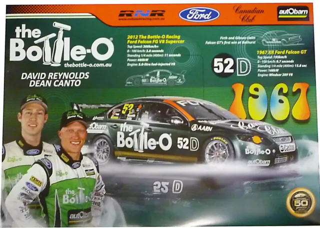 Ford Falcon FG The Bottle-O #52 David Reynolds Dean Canto V8 Supercars Poster