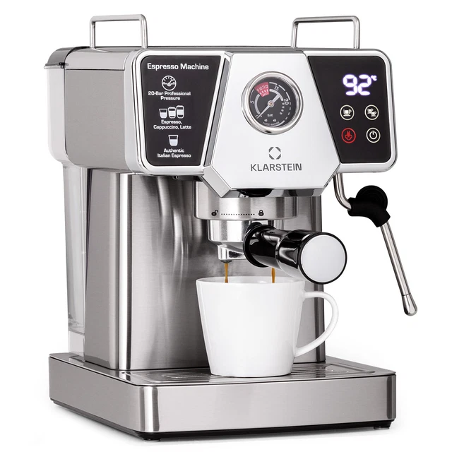 Macchina caffè Espresso automatica macchinetta cialde 19 bar 1350W Acciaio