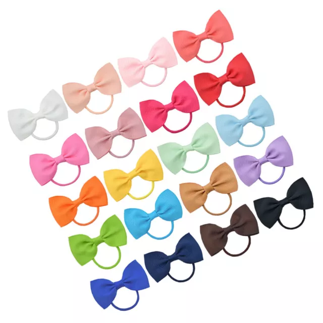 Pigtail Hair Bow Ties for Little Girls - 20 Pack