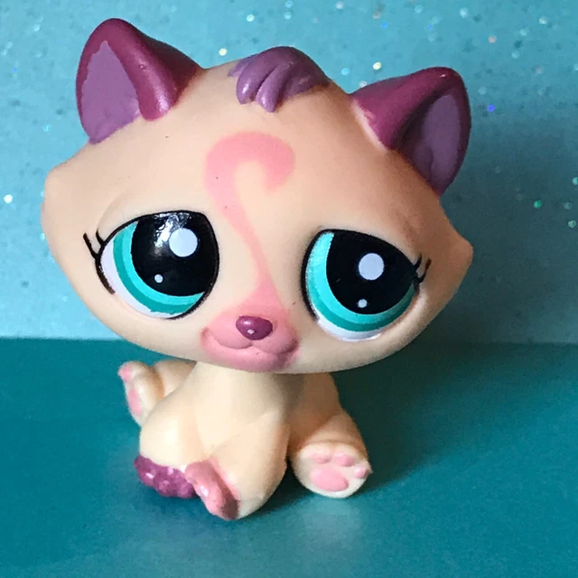 LITTLEST PET SHOP LPS 1919 Sitting Tabby Cat Kitten w Swirl on Face Blue Eyes 12.99 PicClick UK