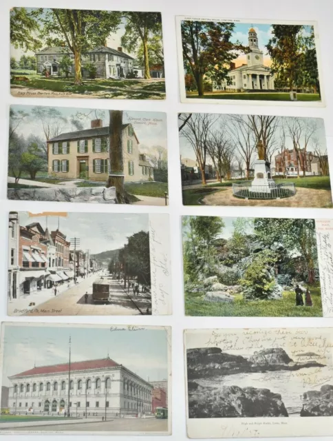 Antique Post Cards Concord Boston Lynn Deerfield Massachusetts 8 Vintage Postcar