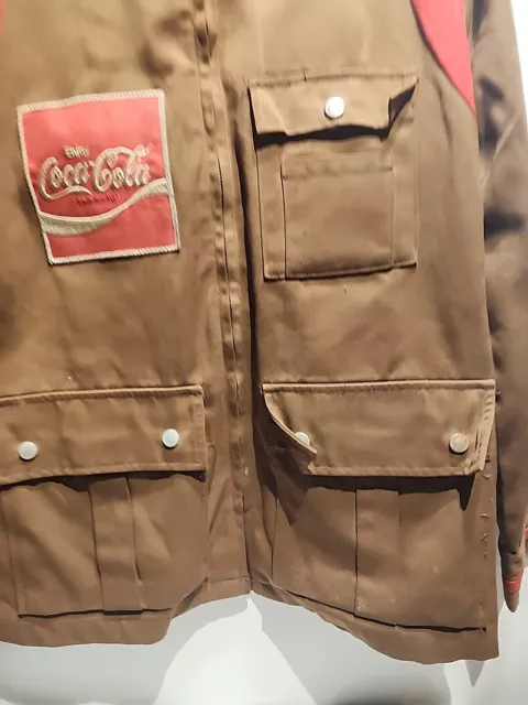 Coca-Cola Delivery Jacket VTG Men's 1970s Brown Uniform Sz 42 Long 70s Unitog