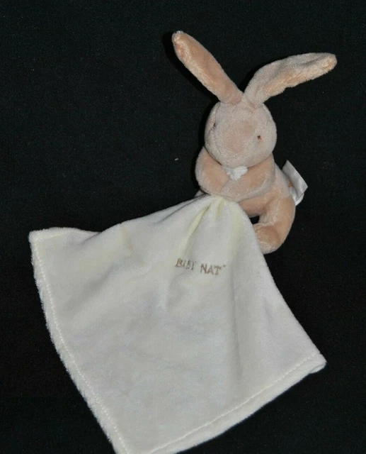 Doudou Lapin BABY'NAT BABYNAT Beige Mouchoir Crème Ecru Peluche 17 Cm TTBE