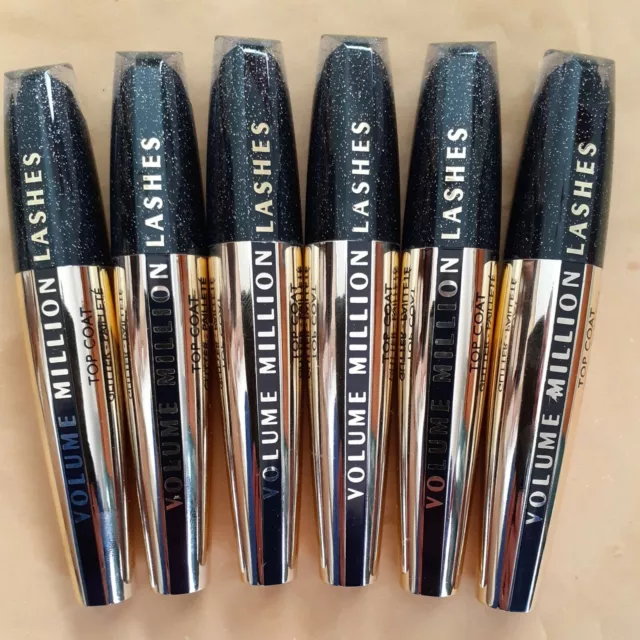 loreal volume million lashes mascara top coats transparant glitter gel 6 pack
