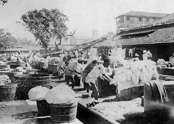 India Maharashtra Mumbai Bombay Indian launderes of the Dhobi c- 1921 Old Photo