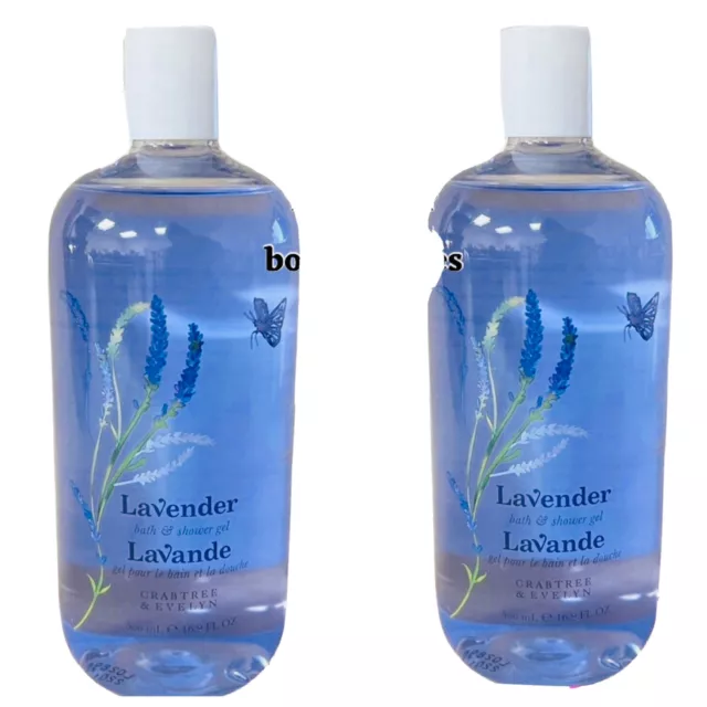 2 x CRABTREE & EVELYN Lavanda Súper Talla 16,9 Fl Oz Nuevo Envío Gratuito Baño y Ducha