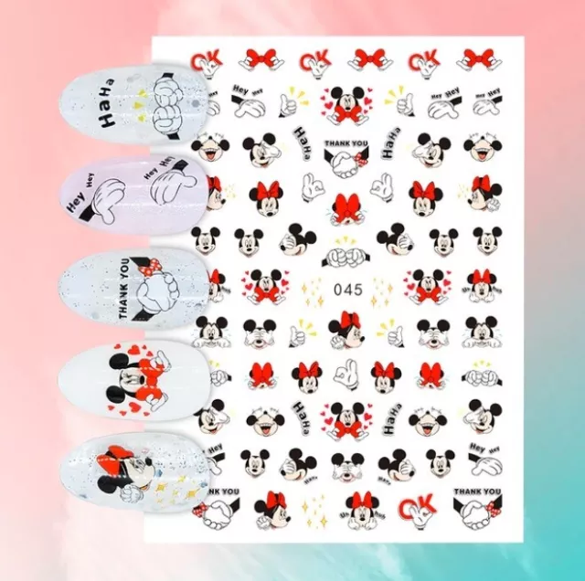 Disney Mickey Minnie Nail Art Sticker Decal Decoration Manicure Self Adhesive