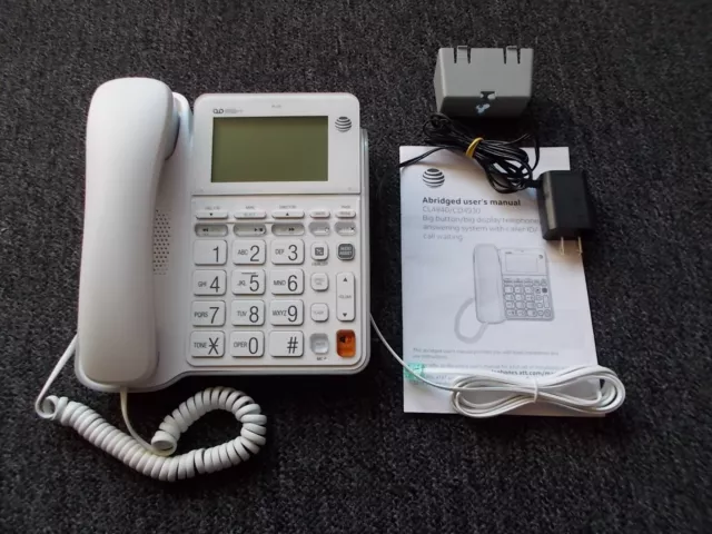 AT&T CL4940 Single Line Corded Phone with answering system - White