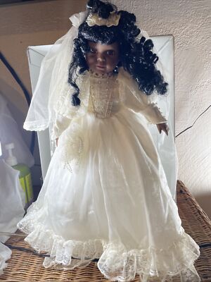 Emerald Porcelain Doll Collection She Has A Wedding Gown On