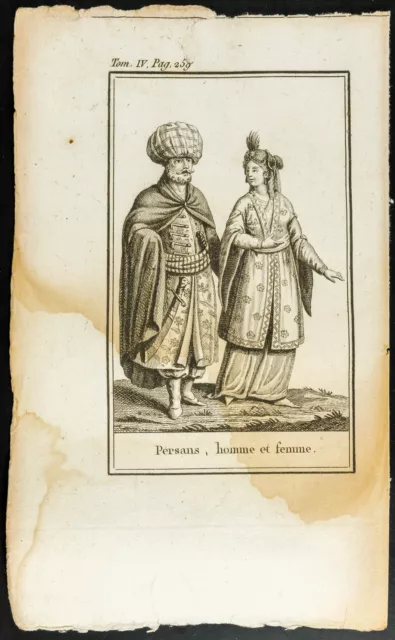 1806 - Gravur Antike Perser, Mann Und Frau - Trachten Iran Und Persisch