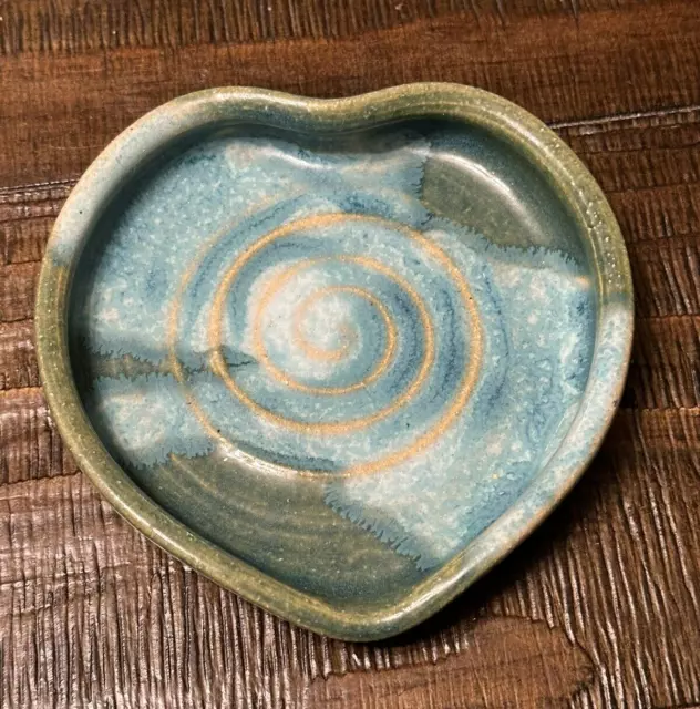 Heart Soap Dish SMALL HOUSE POTTERY Hand Made Studio Art Sanger TX