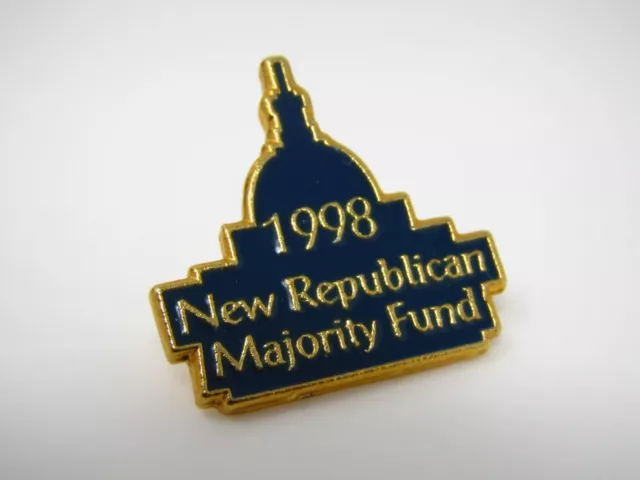 Vintage Collectible Pin: 1998 New Republican Majority Fund Blue Gold Tone