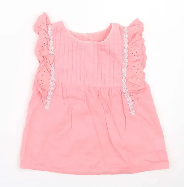 Camicia base rosa Matalan 100% cotone taglia 2-3 anni collo rotondo con bottoni