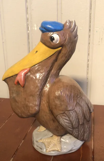 Vintage Ceramic 7.5” Pelican Ocean Statue Bird Decor Shore Bird Beach House