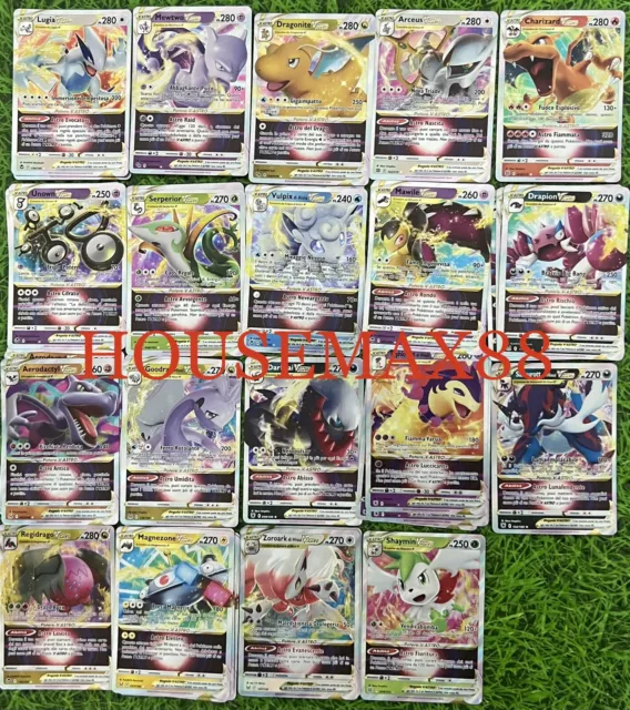 Lotto carte ita Pokemon Italiano 40 CARTE ORIGINALI 10HOLO/REVERSE + 1  V,VMAX,GX