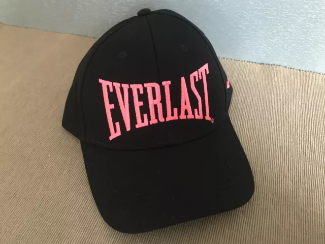 BNWT Genuine Everlast Black Fluro Peach Logo Trucker Style Adult Size Peak Cap