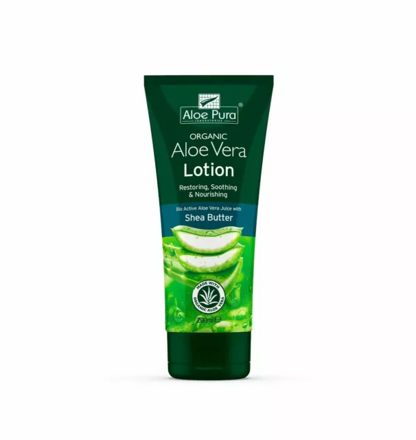 1 Pack of Aloe Pura Aloe Vera Organic Lotion 200ml With Shea Butter & Vitamin E