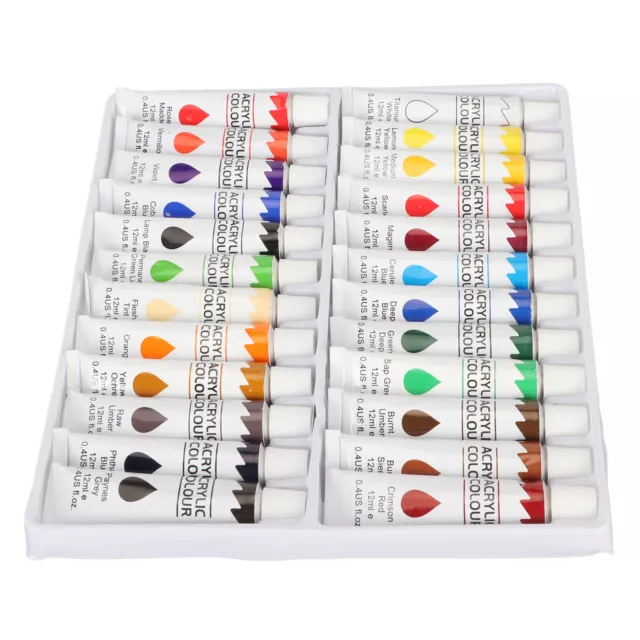 24 Color Gouache Tube Set 12ml Acrylic Paint Set With Color Card Accessories ESP