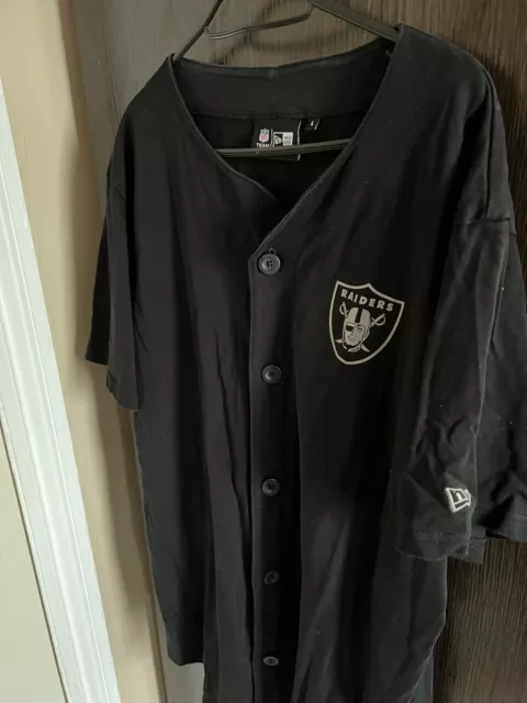 RARE Official NFL Oakland Las Vegas Raiders Button-Up Jersey Shirt - Size Large