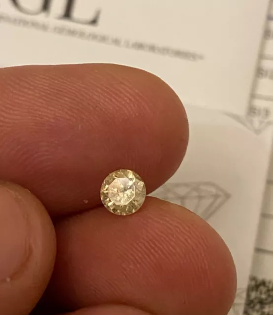 Certified 0.49 Carat K SI3 Round Brilliant Enhanced Natural Diamond 5.06mm EX