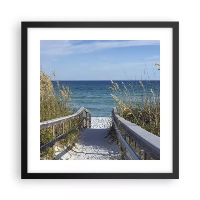 Affiche Poster 40x40cm Tableaux Image Photo Plage Dune Piste Wall Art