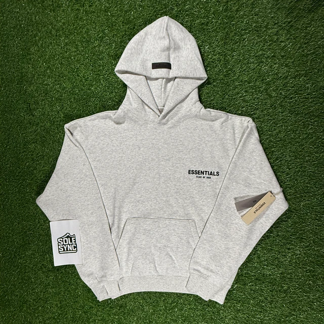 Fear Of God Essentials FW20 Felpa Con Cappuccio Applique Cement - Foto 4