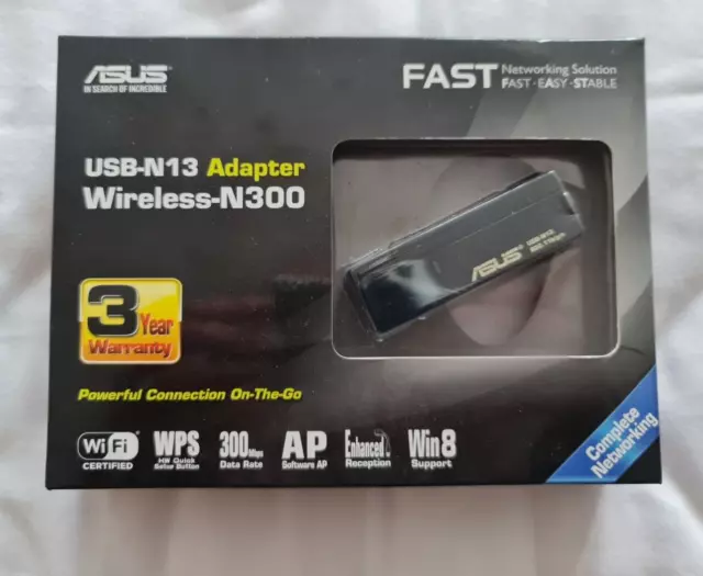 Asus USB-N13 Wireless-N300 Adapter  - 802.1 b/g/n