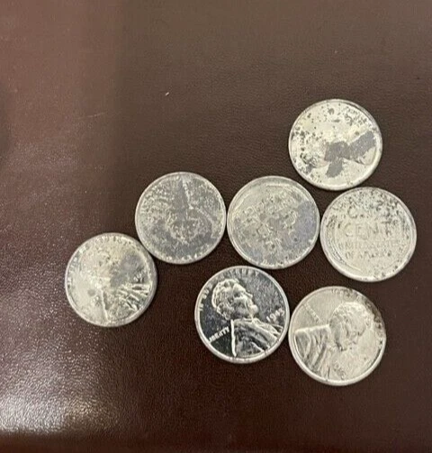 1943 Lincoln Steel Cents short Roll of about 34 Coins WWII Penny uncirc.