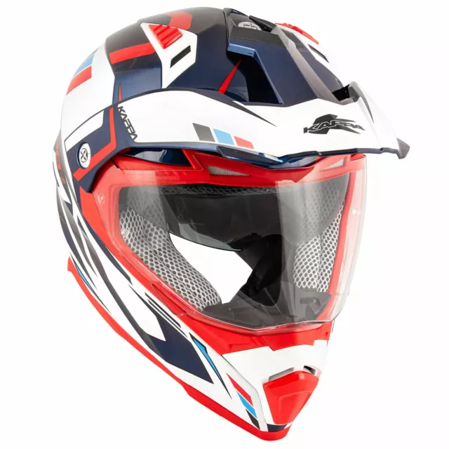 Casco Enduro Kappa Kv30 Evo Grayer Bianco / Blu / Rosso 3