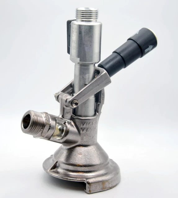 Zapfkopf mit Absperrhahn Flachfitting Typ A von Mirco Matic Keg Verschluss 5/8